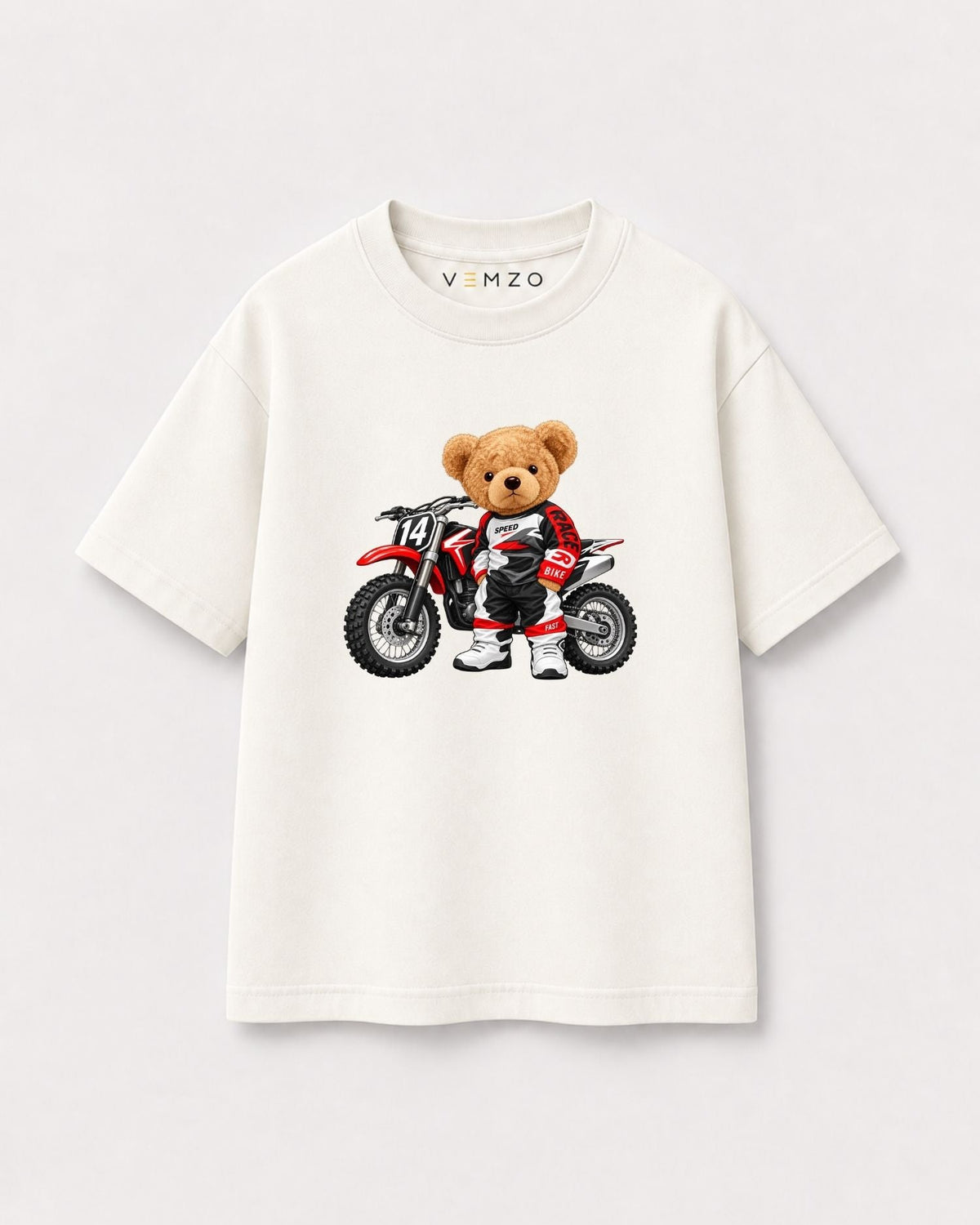 Camiseta Oversized Infantil “URSO SPEED BIKE”