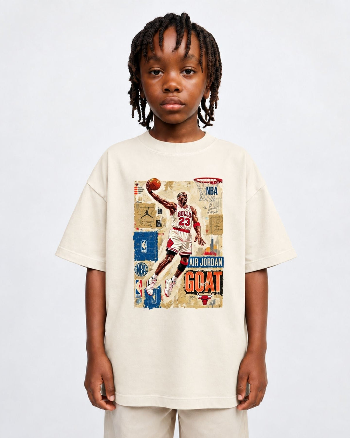 Camiseta Oversized Infantil “MICHAEL JORDAN GOAT”