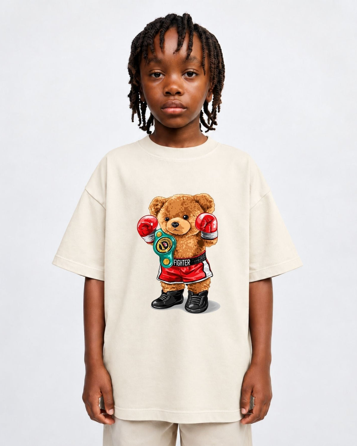 Camiseta Oversized Infantil “BEAR BOXEADOR”