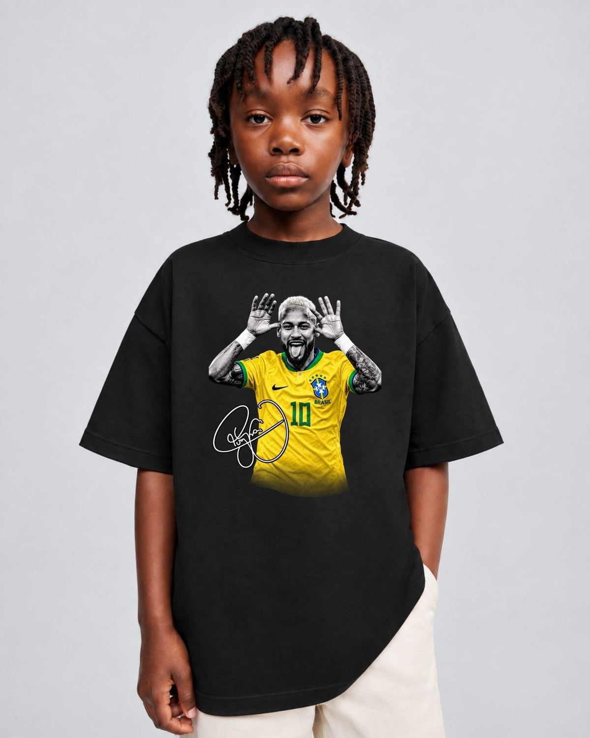Camiseta Oversized Infantil “NEYMAR SELEÇÃO BRASILEIRA”
