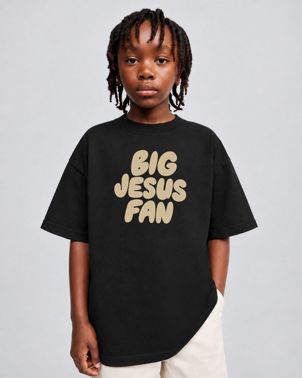 Camiseta Oversized Infantil “BIG JESUS FAN”