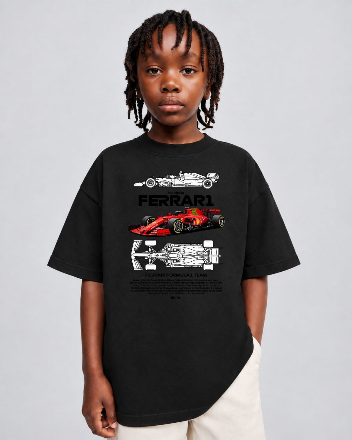 Camiseta Oversized Infantil “F1 FERRARI”