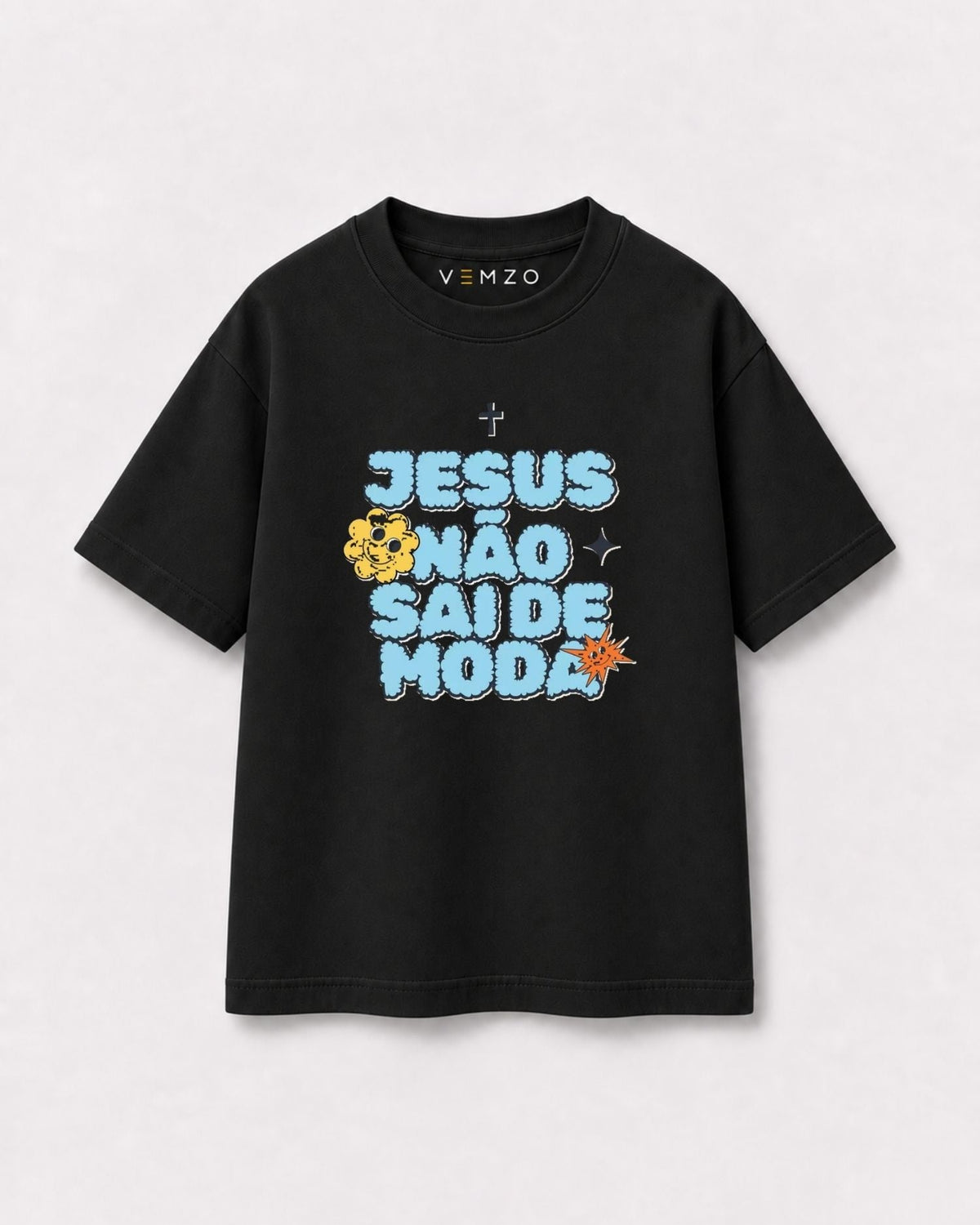 Camiseta Oversized Infantil “JESUS NÃO SAI DE MODA”