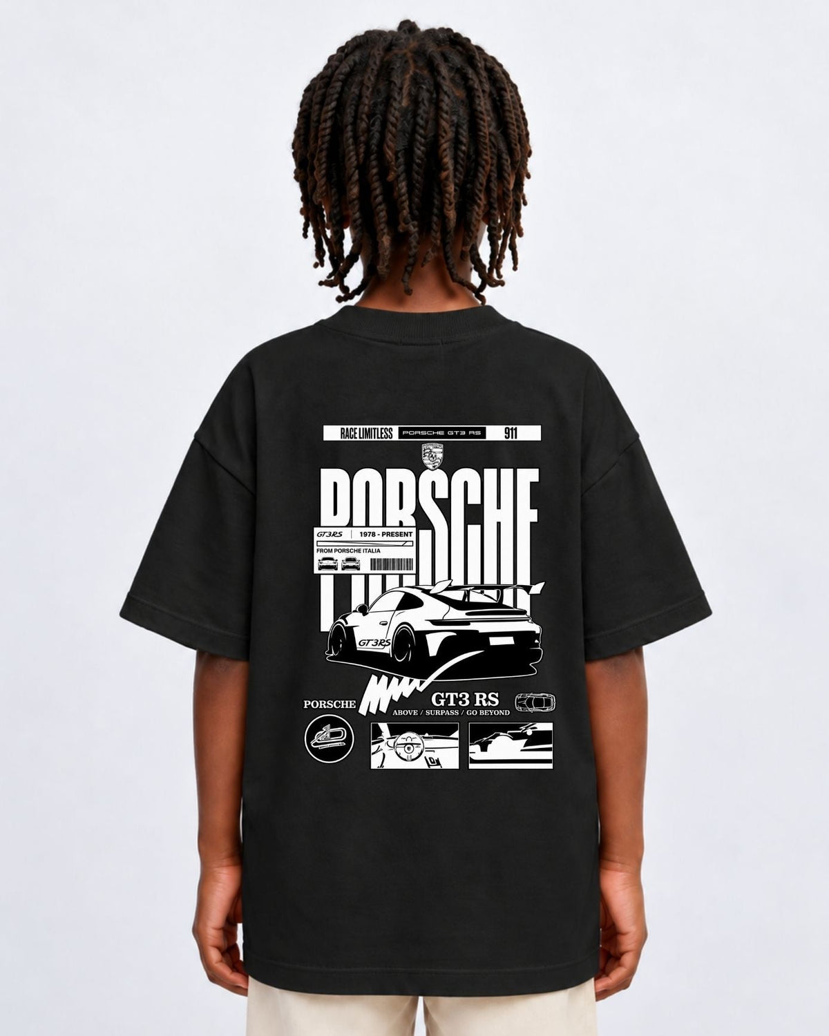 Camiseta Oversized Infantil “PORSCHE GT3RS”