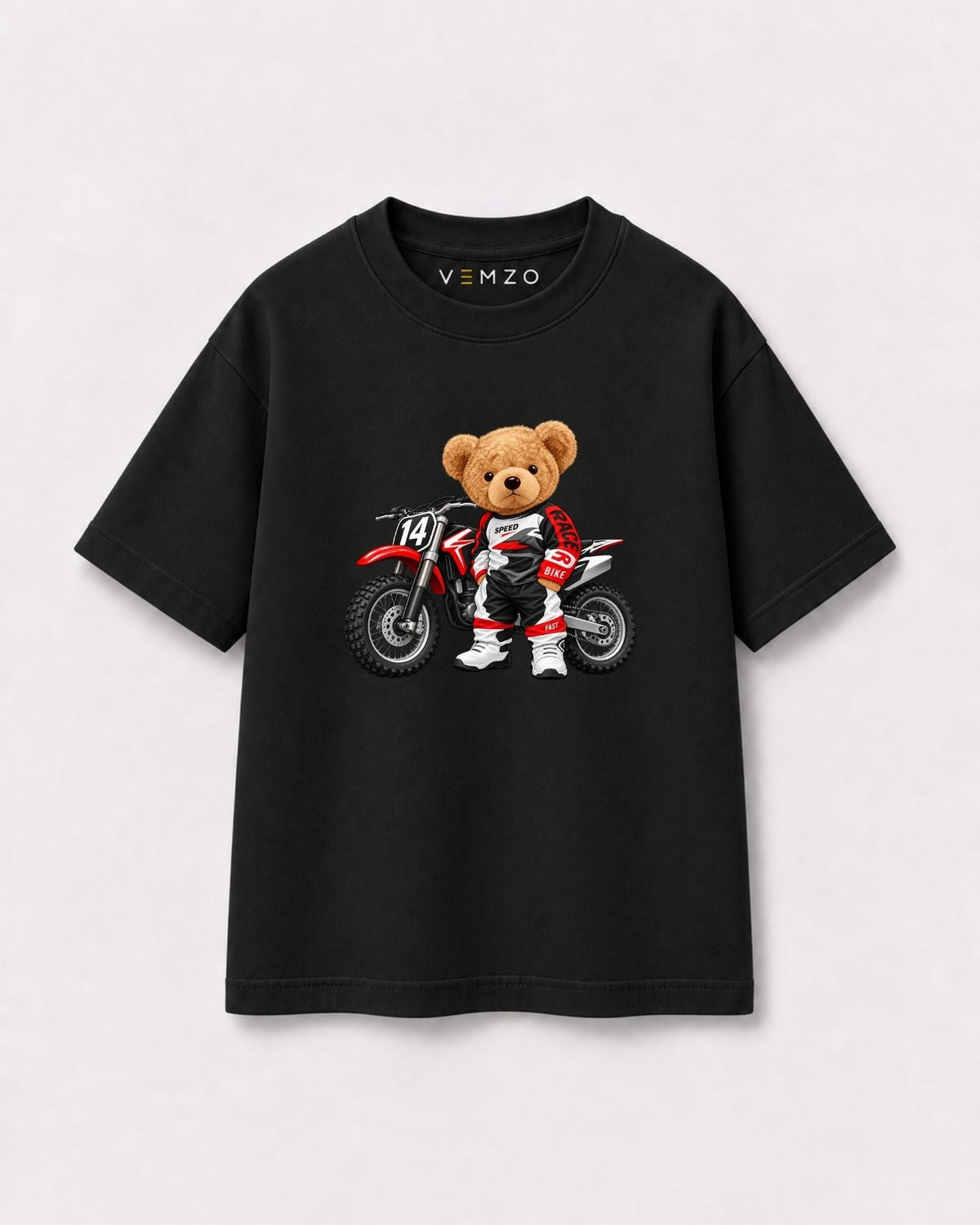 Camiseta Oversized Infantil “URSO SPEED BIKE”