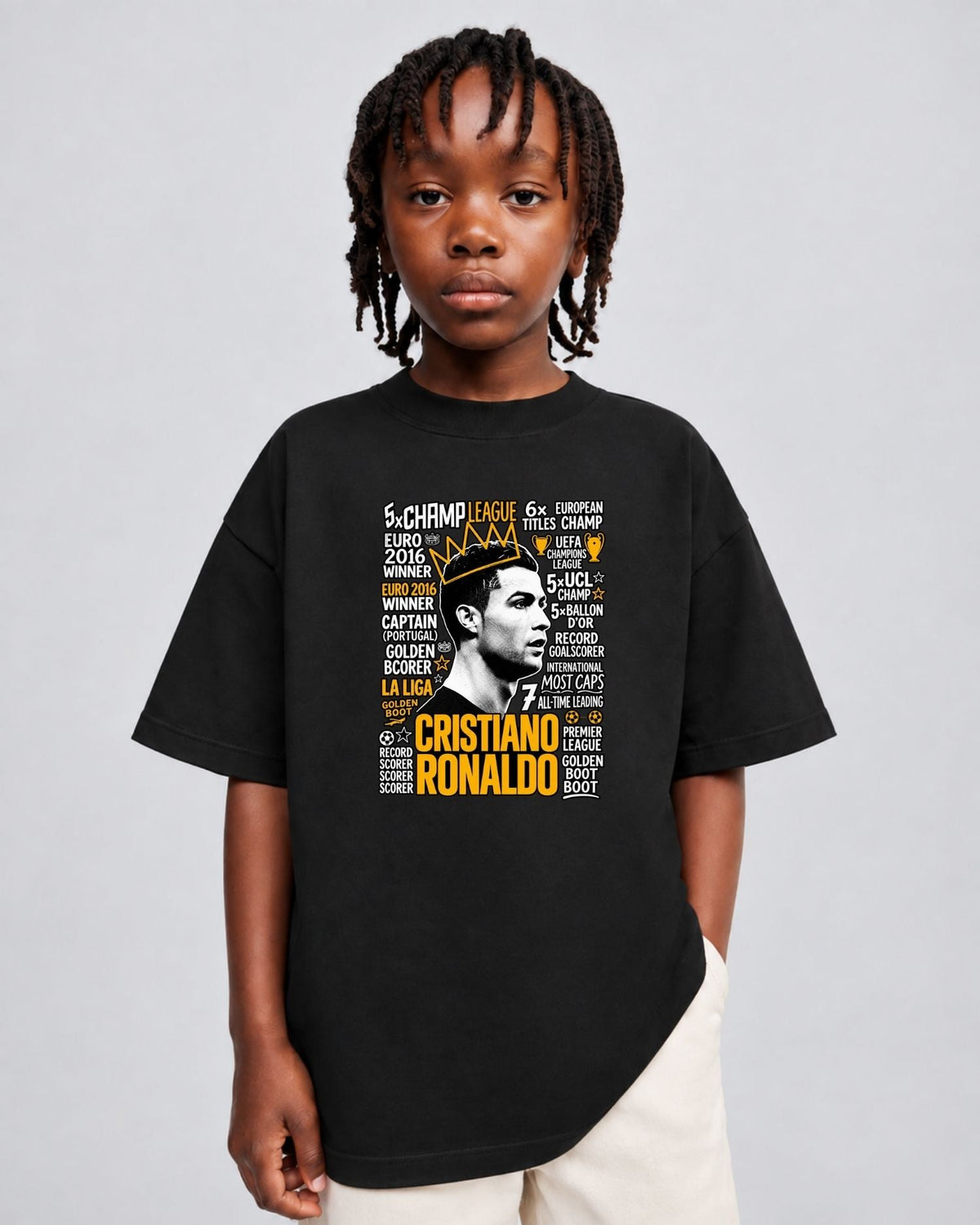 Camiseta Oversized Infantil “CRISTIANO RONALDO”