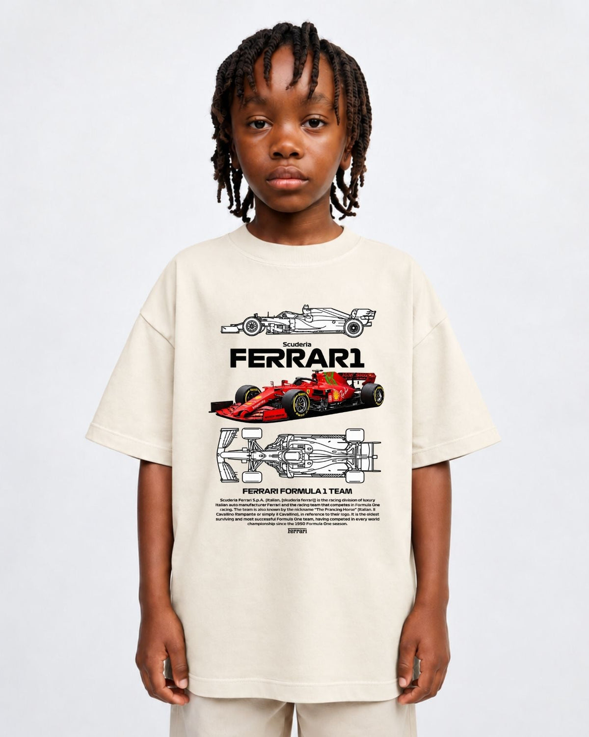 Camiseta Oversized Infantil “F1 FERRARI”