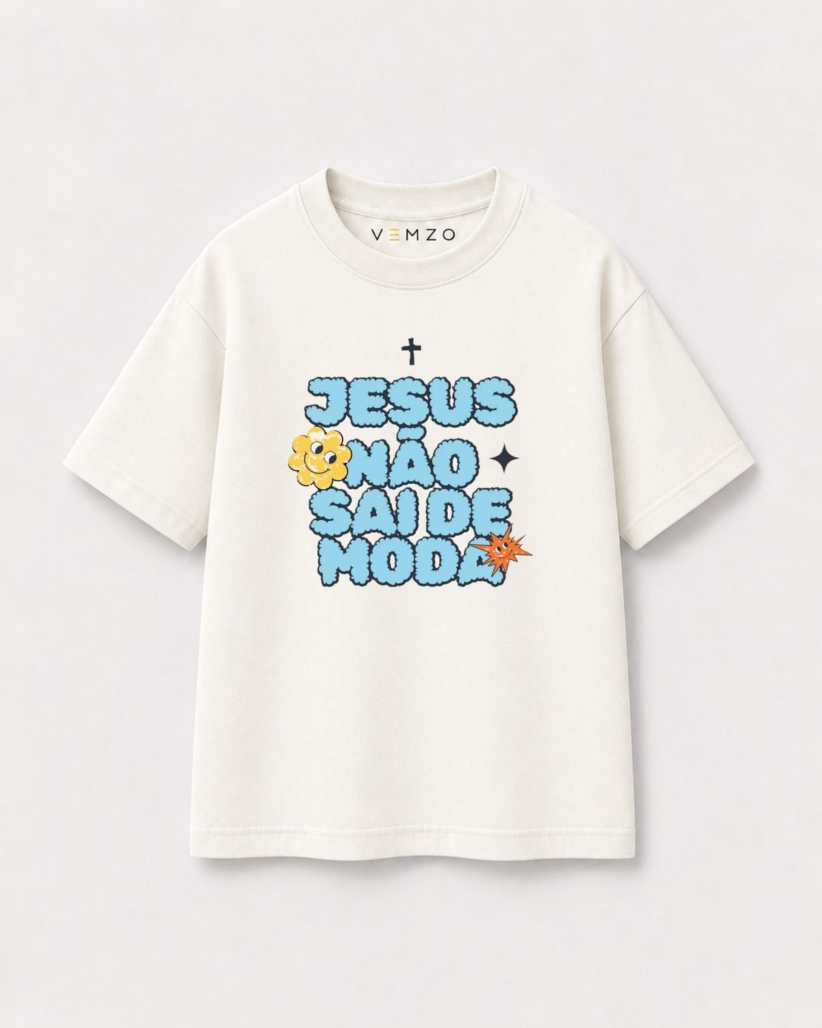 Camiseta Oversized Infantil “JESUS NÃO SAI DE MODA”
