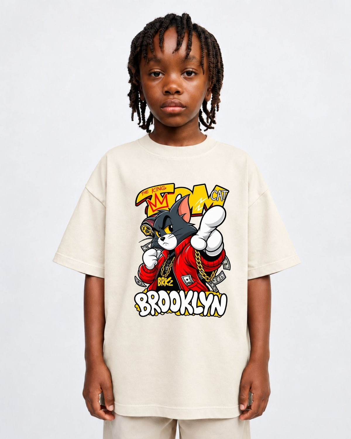 Camiseta Oversized Infantil “CAT THE KING TOM”