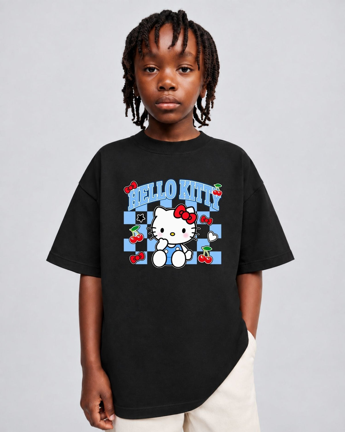 Camiseta Oversized Infantil “HELLO KITTY”