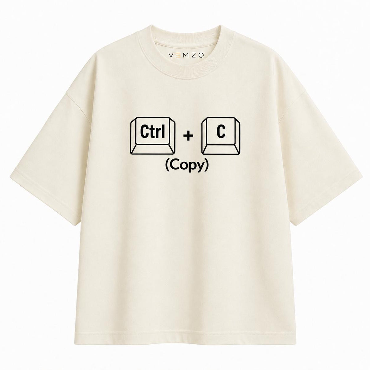 Kit 2 Camisetas Oversized Infantil e Adulta “CTRL+V e CTRL+C”